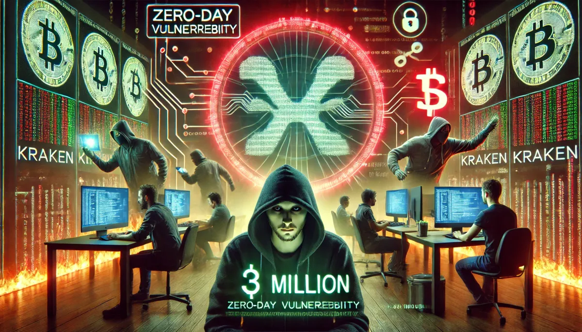 Kryptoburza Kraken přišla o 3 miliony dolarů pomocí  Zero-Day zranitelnosti